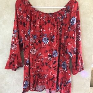 Pull over long sleeve blouse